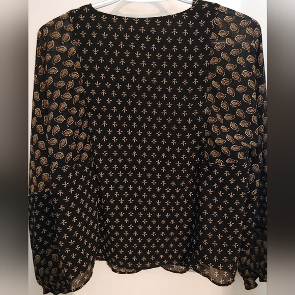 Madewell Brushstroke Sheer Sleeves Paisley Mix Blouse SZ.XS - Picture 5 of 10